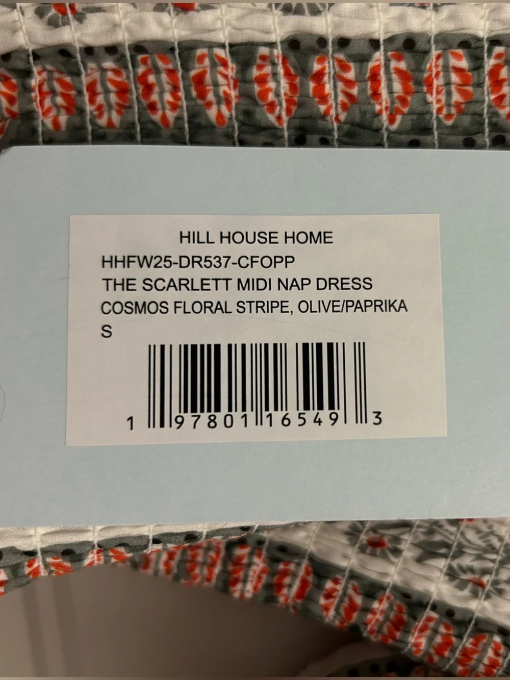 Hill House Scarlett Midi Nap Dress Cosmos Floral Stripe size Small NWT - Picture 6 of 6